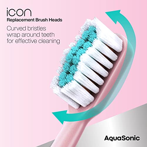 AquaSonic Icon Replacement Brush Heads | Light Pink, Pack of 6