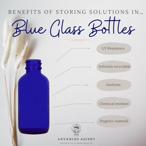 Cobalt Blue Glass 1 oz Bottles with Nasal Sprayer - 3 Pack
