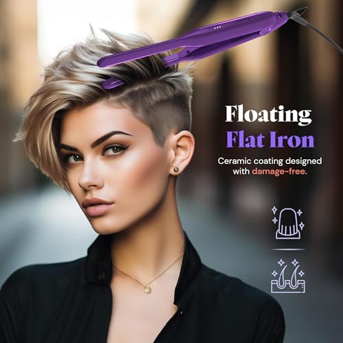 Manelix 0.3-Inch Mini Flat Iron for Short Hair, 2-in-1 Hair Straightener