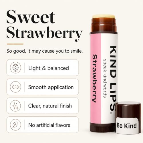 Kind Lips Strawberry Organic Lip Balm 3-Pack – Natural Hydration