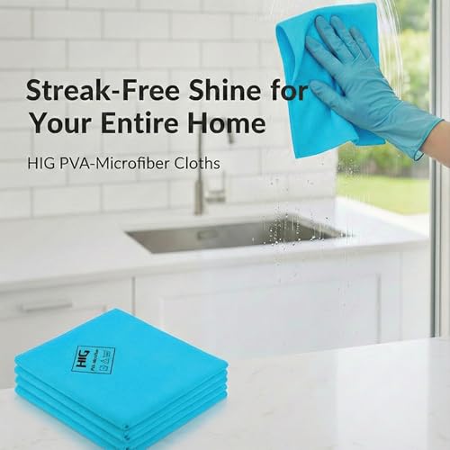 Professional Grade PVA Microfiber Cleaning Towels - Ultra Absorbent, Streak-Free Shine, 5-Pack