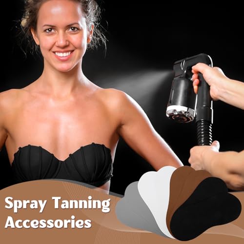Suhine Dark Color Disposable Spray Tan Feet Pads Bulk 40 Pairs, Comfortable & Hygienic Sunless Tanning Accessories