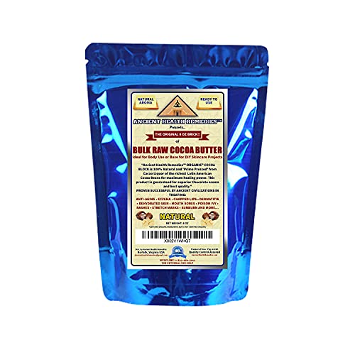 Ancient Health Remedies Organic Raw Cocoa Butter Block, 8oz - DIY Skincare