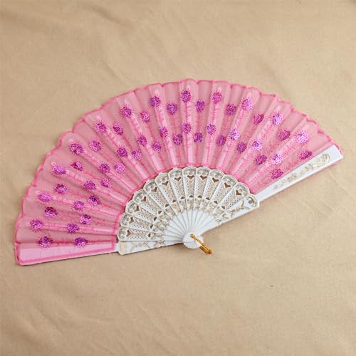 10 PCS Colorful Hand Fans with Peacock Pattern - Perfect for Parties & Weddings