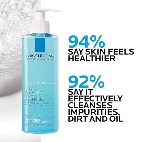 La Roche-Posay Toleriane Purifying Foaming Facial Cleanser, 6.76 Fl Oz