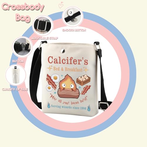 Calcifer Anime Crossbody Makeup Bag - Versatile Travel Cosmetic Organizer