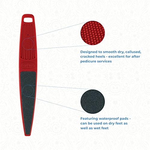 ForPro Red Panda Foot File - 60/100 Grit Double-Sided Pedicure File (Pack of 6)