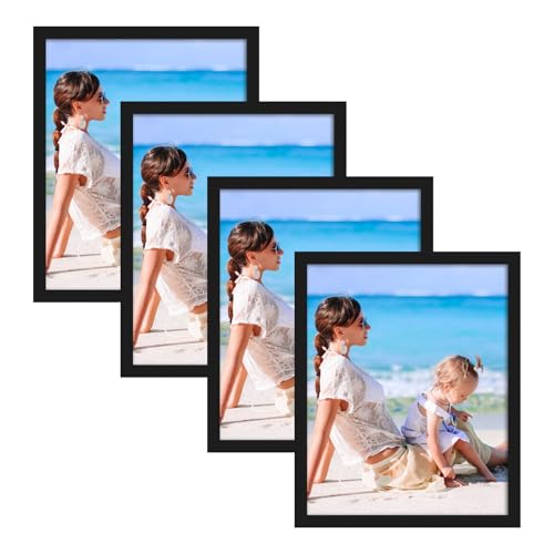 CRUGLA 8x10 Magnetic Picture Frames - Self-Adhesive Black Set