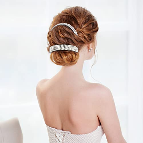 Dilunave Rhinestone Hair Clips 4 Pack - Elegant Bun & Hair Accessory