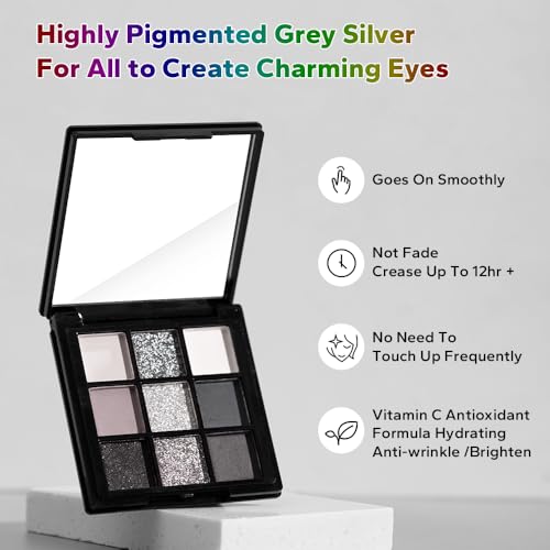 BAISEN DIARY 9-Color Smokey Eyeshadow Palette - Matte & Glitter