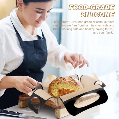 Silicone Bread Sling Set - Non-Stick Baking Mat with 4 Handles