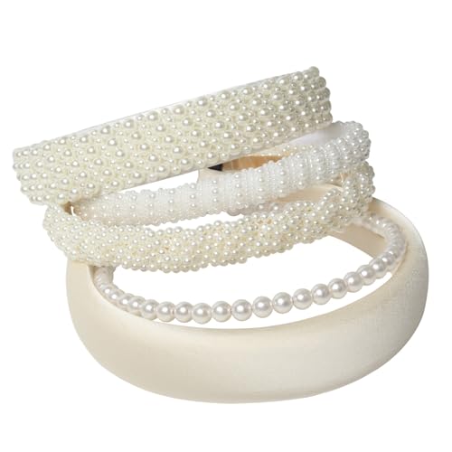 5-Pack Faux Pearl Headbands for Women and Girls, Elegant Hair Accessories