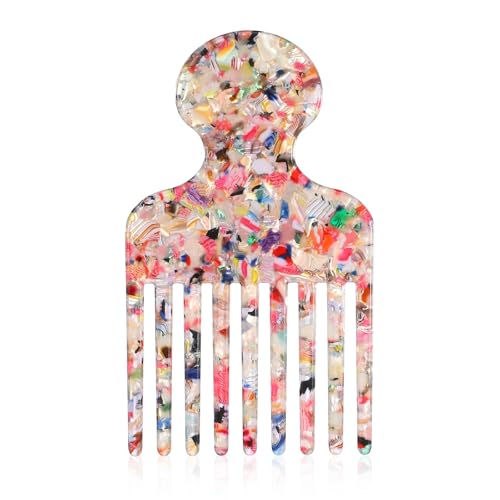 Detangling Hair Pick Comb for Curly Hair - Wide Tooth Acetate Comb