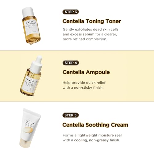 SKIN1004 Centella Travel Kit, Korean Skin Care Set with Toner, Moisturiser, Serum, Cleansing Oil & Cleanser, Travel Size Set with Madagascar Centella, Sensitive Skin, Perfect for Travel Beauty & Gifts