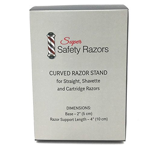 Curved Chrome Razor Stand for Straight & Cartridge Razors