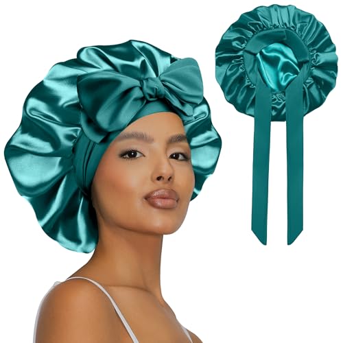 Double Layer Silk Bonnet with Tie for Curly Hair Protection