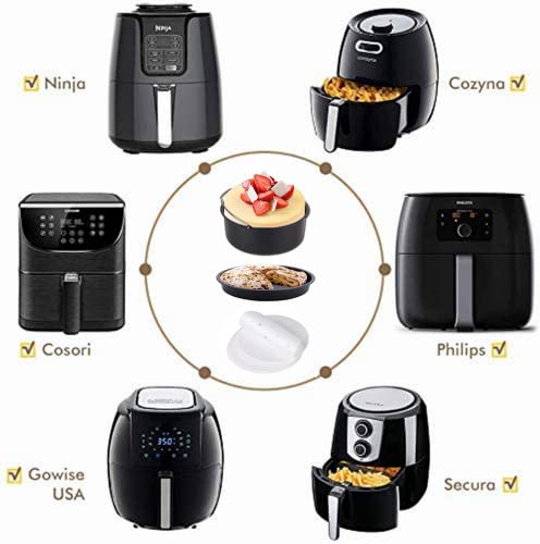 MIUVA Air Fryer Accessories Set for 3.2QT-5.8QT - Cake Barrel & Pizza Pan