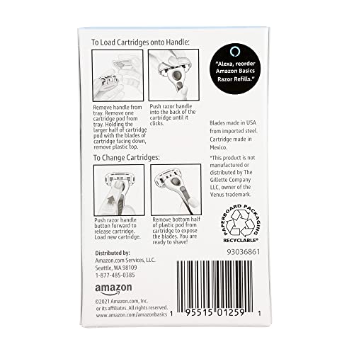 Amazon Basics 5-Blade Razor Refills for Women - 6 Count