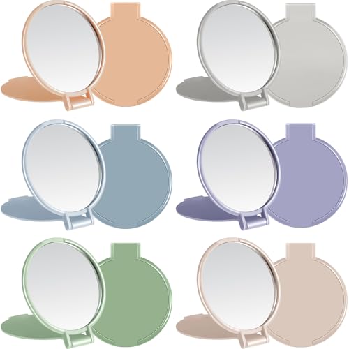 Jetec 40 Pcs Compact Mirrors Bulk Morandi Colors Foldable Handheld Makeup Mirrors