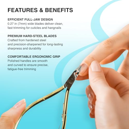 Cre8tion Hard Steel Cuticle Nippers - 7mm Full Jaw for Precise Trimming