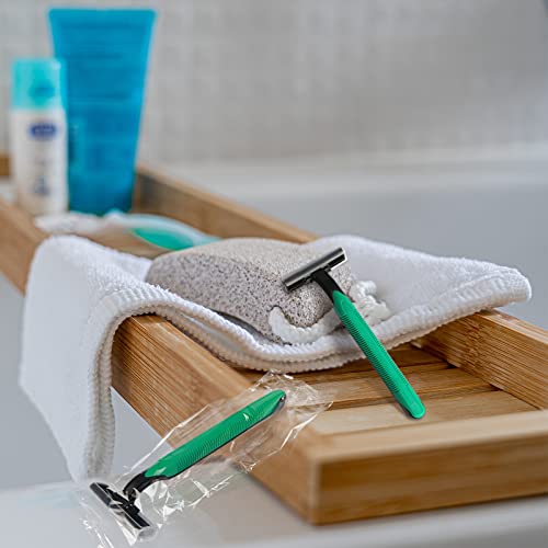 Disposable Razors Bulk 50 Pack – Individually Wrapped for Travel, Hotels & Care Packages
