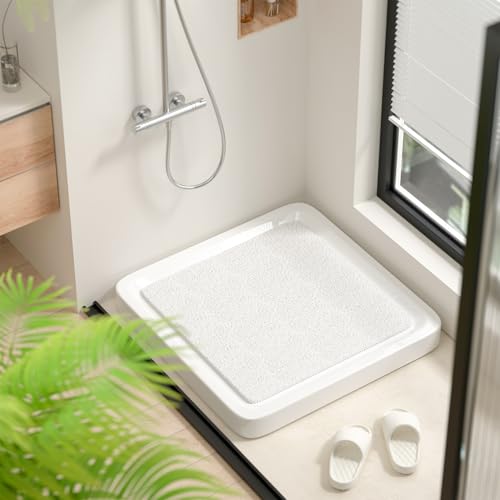 HITSLAM Non-Slip Shower Mat, 21x21 Inch Soft PVC Bath Mat