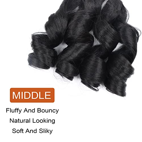 16 Inch French Curly Braiding Hair - 8 Packs Natural Black Extensions