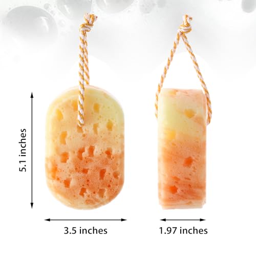 Boao 5-Pack Bright Color Soft Bath Sponges for Gentle Exfoliation