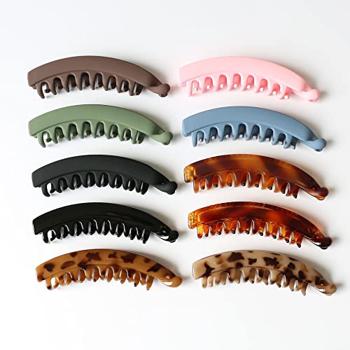 YALLNASL Set 2 Banana Hair Clips - 5-Pack Non-Slip Fishtail Design for All Hair Types