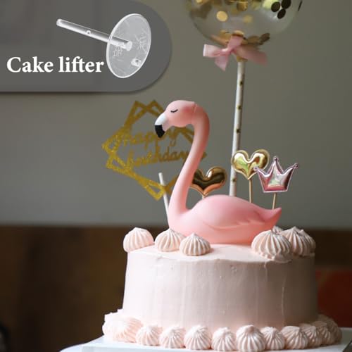 100-Pack Cake Decorating Base Holders - Transparent Plastic Tools