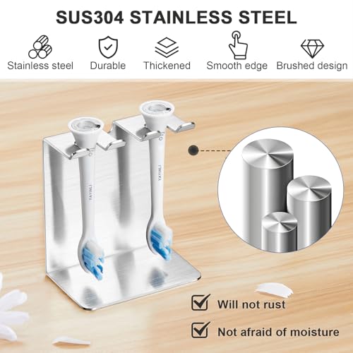 YAYINLI Stainless Steel Toothbrush Holder - Wall-Mounted & Tabletop