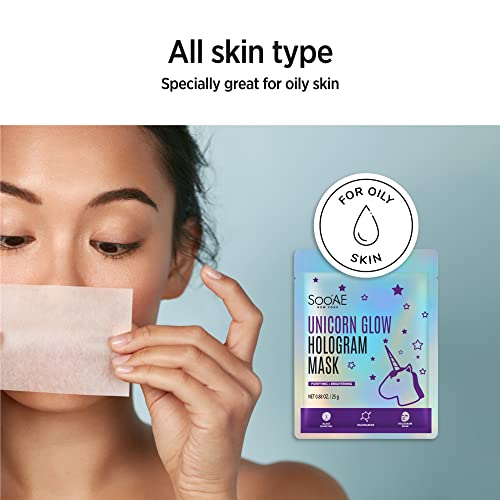 Soo’AE Unicorn Glow Hologram Mask - 12 Count Brightening Sheets