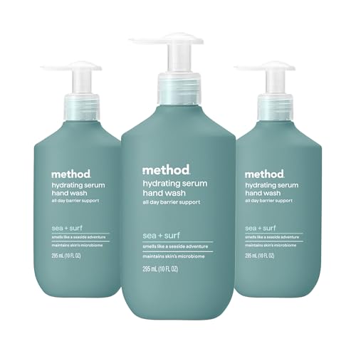 Method Hydrating Hand Wash Sea + Surf, 10 Fl Oz (Pack of 3) - Moisturizes & Soothes