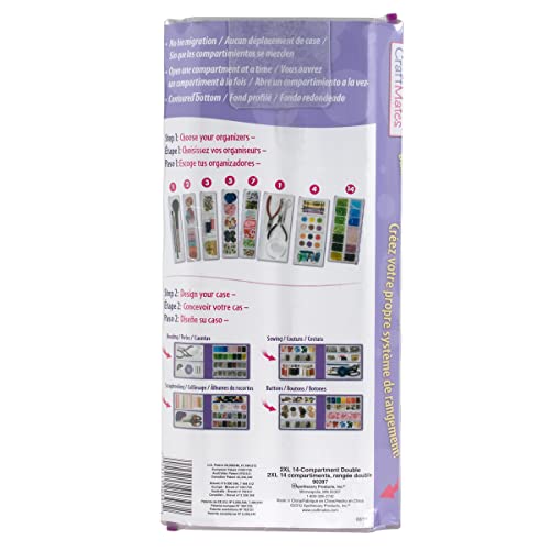 Craft Mates Bead Organizer with 14 Locking Compartments - Clear Plastic Storage