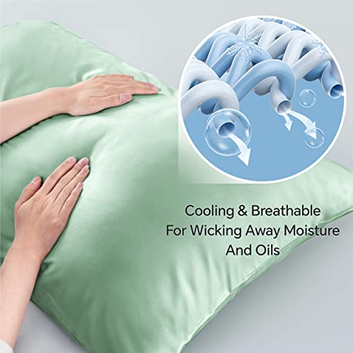 Cooling Body Pillowcase - Silky Soft Rayon from Bamboo, Mint Green, 20"x54"