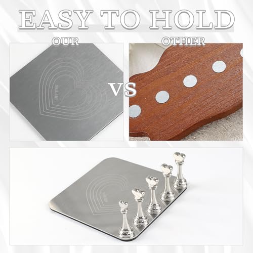 Lootaan Argent Heart Nail Holder for Painting & Press-Ons - Reusable Adhesive Nail Display Set