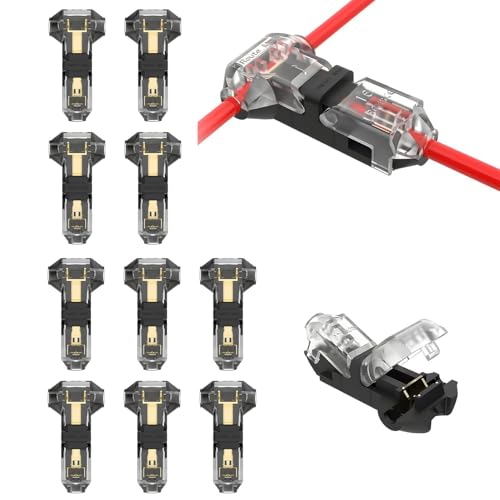 10-Pack Solderless T Tap Wire Connectors for 22-24 AWG