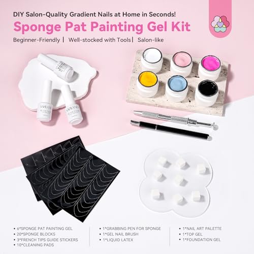 SAVILAND Ombre Gel Nail Polish Kit - 6 Color Gradient Set for DIY Nail Art