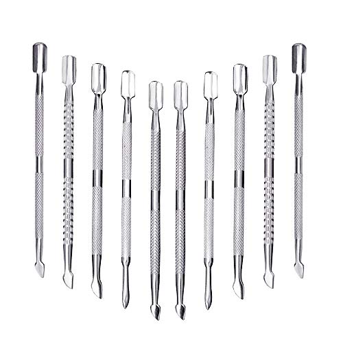 10-Piece Stainless Steel Cuticle Pusher and Remover Set