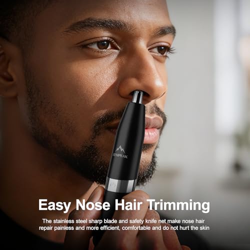 Professional Nose Hair Trimmer for Men & Women, USB-C Rechargeable Electric Ear & Nasal Clipper, Micro-Vacuum, Painless 8000 RPM, 3 Patented Magnetic Heads, Waterproof Travel Kit.