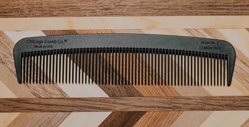 Chicago Comb Model 3 Carbon Fiber Pocket Comb - Anti-Static EDC for Fine Hair