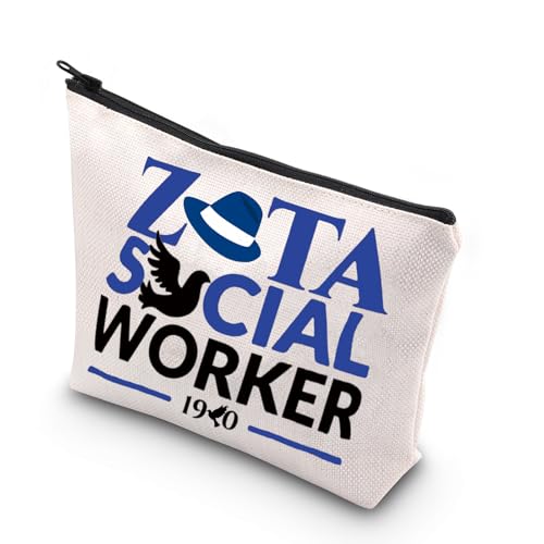 Social Worker Makeup Bag - Durable Canvas Travel Cosmetic Organizer Pouch