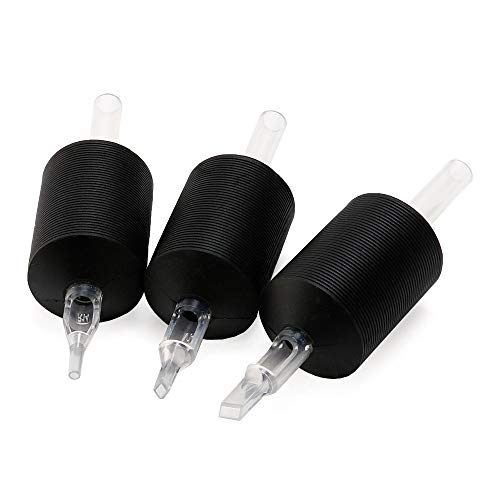 VORTEX 1.25-inch Disposable Tattoo Tube Grips with Clear Tips - 15 Pack