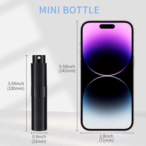 3-Pack 8ml Refillable Travel Perfume Atomizer - Black