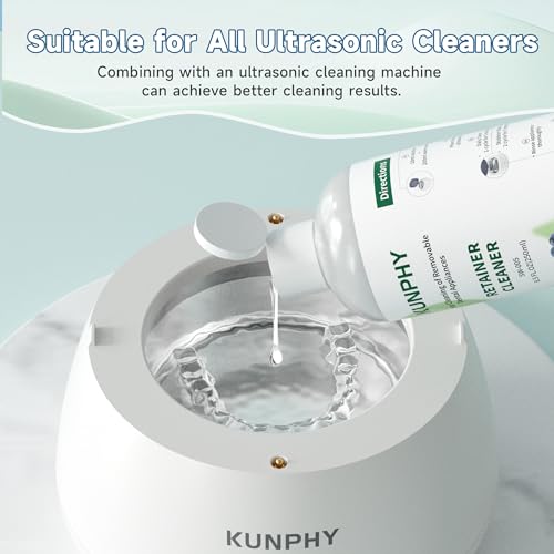 KUNPHY Ultrasonic Retainer Cleaner Solution - Professional Dental Appliance Wash