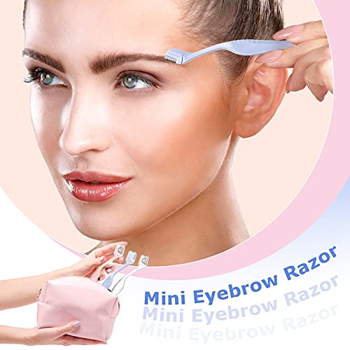 Honoson 6Pcs Eyebrow Razor Set - Mini Face Razors for Women, 3 Colors (2 each)
