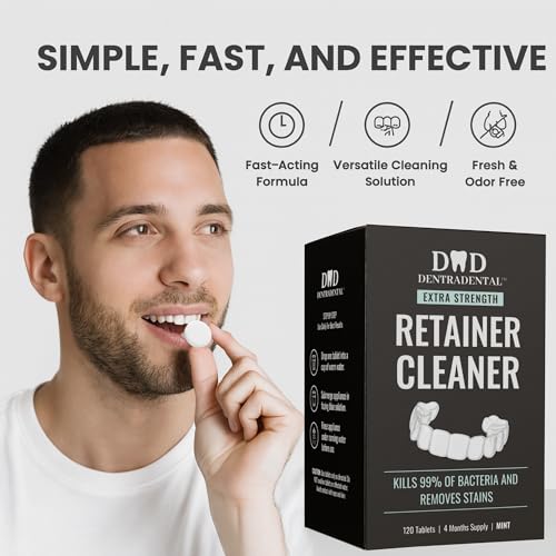 Retainer Cleaner Tablets - 120 Count for Odor & Plaque Removal