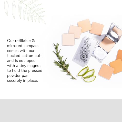 Honeybee Gardens Refillable Mineral Powder Foundation Compact - Organic, Travel-Friendly