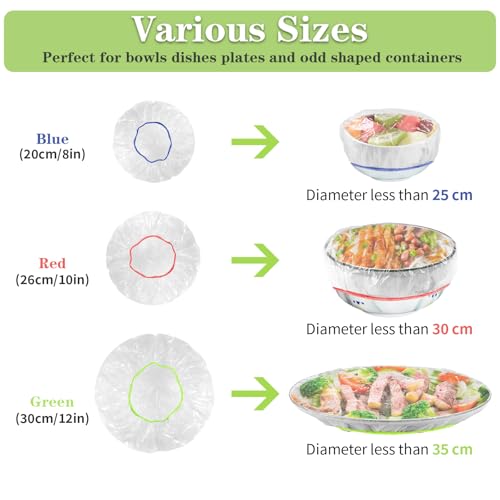Reastar Reusable Bowl Covers - 60 Pcs, 8/10/12 in, Elastic Food Storage