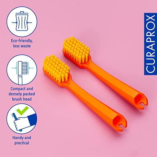 Curaprox CS 5460 Travel Toothbrush Replacement Heads, Orange, 2-Pack
